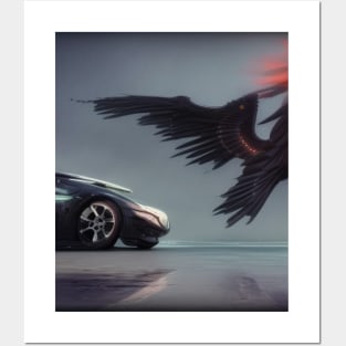 black car and wings Posters and Art